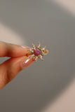 14K Gold Plated Purple Opal Sun Ring