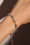 Platinum Plated Citrine Diamond Bracelet