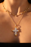 Mix Metal Cross Necklace