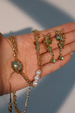 18K Real Gold Plated Jade Pearls Necklace