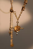 18K Real Gold Plated Moonlight Saturn Star Diamond Necklace
