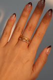 18K Real Gold Plated Golden Petal Ring