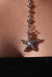 Platinum Plated Diamond Starfish Necklace