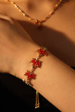 14K Real Gold Plated Multi Maple Leaves Bracelet