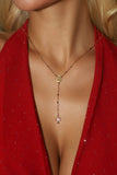 18K Real Gold Plated Cross Lariat Long Necklace