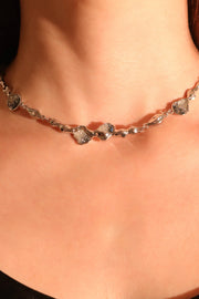Platinum Plated Blue Crystal Necklace