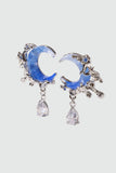 Platinum Plated Gradient Blue Moon Earrings