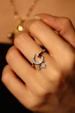 Diamond Moon Star Ring