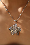 Platinum Plated Orchid Necklace