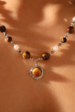 Tigerite Brown Pearl Star Necklace