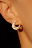 14K Real Gold Plated Diamond Shell Moon Earrings