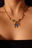 18K Real Gold Plated Blue Shell Necklace (back in 1 day)