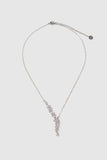 Platinum Plated Diamond Leaf Necklace