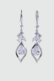 Platinum Plated Diamond Droplet Dangle Earrings