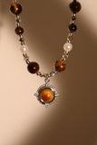 Tigerite Brown Pearl Star Necklace