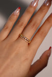 24K Gold Vermeil Double Layer Diamond Ring