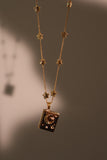 14K Real Gold Plated Moon Star Magic Book Necklace
