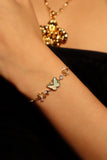 14K Real Gold Plated Enamel Butterfly Bracelet