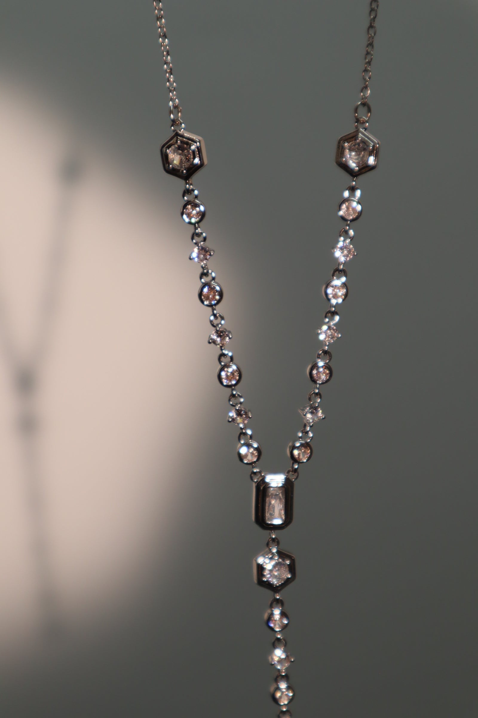 Platinum Plated Diamond Chain Necklace