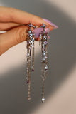 Platinum Plated Purple Gem Meteor Shower Earrings
