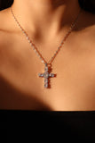 Stainless Steel Diamond Cross Necklace