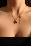 18K Real Gold Plated Galaxy Black Tide Star  Necklace