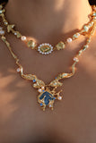 18K Real Gold Plated Blue Shell Necklace