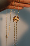 18K Real Gold Plated Polar Star Clock Lariat Necklace