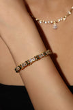 14K Real Gold Plated Diamond Cross Bracelet