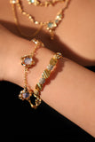 18K Real Gold Plated Multi Moonstones Bracelet