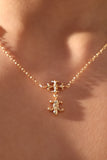 18K Real Gold Plated Cross Iris Necklace