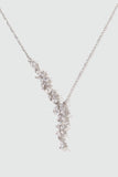 Platinum Plated Diamond Leaf Necklace