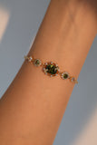 14K Real Gold Plated Emerald Butterfly Bracelet