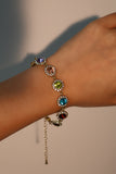 14K Real Gold Plated Multi Color Gem Bracelet