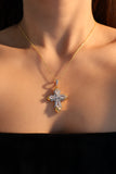 Mix Metal Cross Necklace