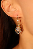 14K Real Gold Plated Diamond Droplet Earrings