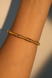 18K Real Gold Plated Diamond Bamboo Bracelet