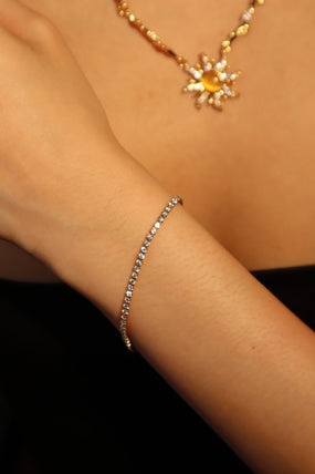 18K Gold Stainless Steel Multi Diamond Chain Bracelet