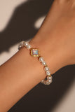 18K Real Gold Plated Lucky Leaf Pearls Bracelet