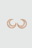 14K Real Gold Plated Diamond Shell Moon Earrings