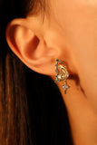 14K Real Gold Plated Natural Shell Butterfly Star Earrings