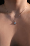 925 Sterling Silver Blue Gem Polar Star Necklace