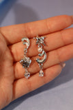 Platinum Plated Dolphin In Waves Earrings