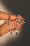 Mix Metal Butterfly Star Earrings