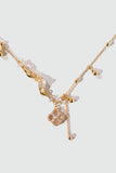 18K Real Gold Plated Lucky Leaf Shell Pearls Spiral Necklace