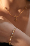 18K Real Gold Plated Cross Iris Necklace