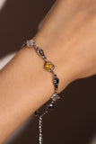Platinum Plated Citrine Diamond Bracelet