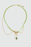 18K Real Gold Plated Emerald Droplet Necklace