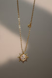 18K Gold Vermeil Diamond Sun Necklace