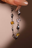 Platinum Plated Citrine Diamond Bracelet